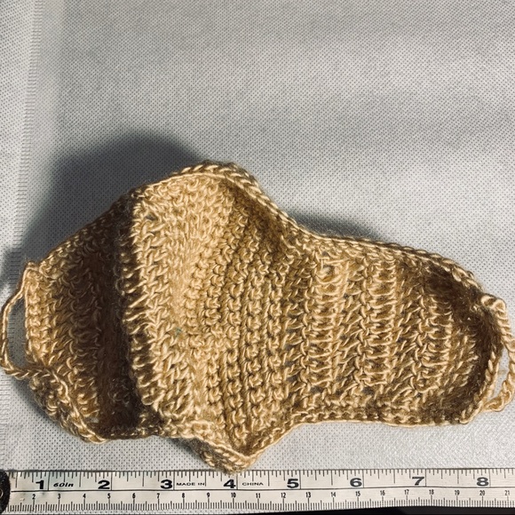 🆕Handmade/Homemade Tan/Cream Crotchet Face Mask - Picture 9 of 16